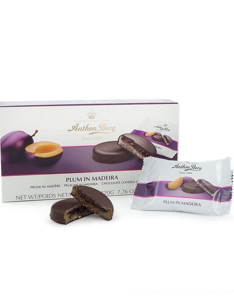 Anthon Berg Plum in Madeira - Chokoladeovertrukket Marcipan og Blommefyld 220 gram