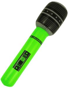 Oppustelig Neon Grøn Mikrofon 40 cm