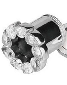 Drip Drop Clear - Sølvfarvet Piercing Tunnel