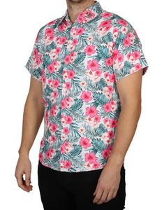 Rosa Hawaiiskorte med Blomster - Onesize
