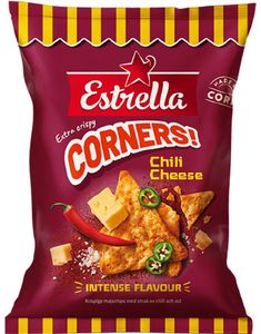 Estrella Corners Chili Cheese - Maischips med Chili og Ostesmak 160 gram