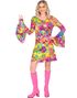 Groovy Hippie Kostymekjole til Dame - XXL