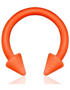 Rund Orange Øjenbrynspiercing med Spike Kugler - 1.2 x 8 mm