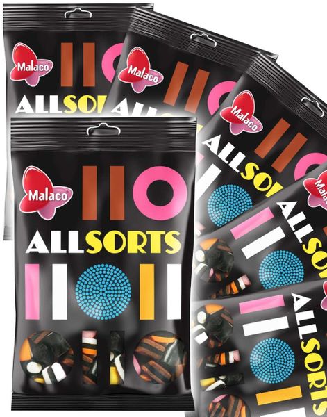 6 kg Malaco Lakrids Allsorts / Engelsk Lakrids Konfekt - Æske med 15 Poser