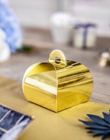 10 stk Metallisk Gullfargede Små Gaveesker 6x6 cm