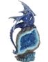 Cobalt Custodian - Blå Drage og Geode Figur 23 cm