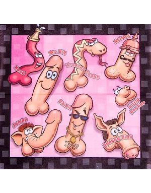 10 stk Servietter med Forskellige Penis-Motiver 33x33 cm