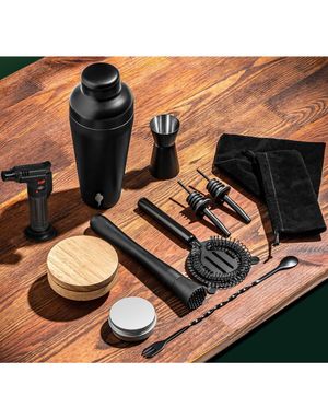 Deluxe Cocktail Shaker og Whiskyrøykersett