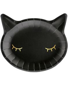 6 stk Sort Kat Paptallerkner 22x20 cm - Pink Halloween