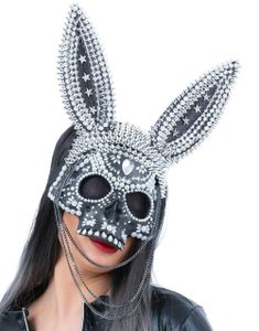 Skjellet Sexy Bunny Maske med Blanke Stener og Nagler