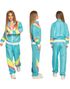 Neon Blå 80’er Grilldress med Lommer til Dame