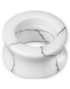 Cracked Hvid Sten - Howlite Mineralsten Piercing Tunnel