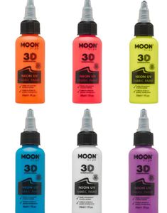VÆLG BLANDT 8 FARVER - Neon UV/Blacklight Tekstilmaling 30 ml