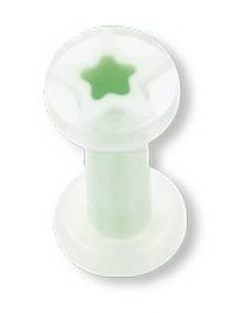Green Star Akryl - Hvid Piercing Plug