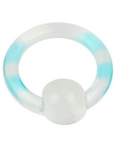 Akryl Aqua Stripes Bold Closure Ring Piercing