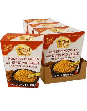 6 st Thai Delight Mikronudler - Hokkien Noodles with Kung Pao Sauce - Hel Kasse 1,98 kg (Thailand)