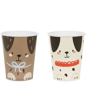 6 stk Pappkrus med Hunder 220 ml - Dog Party