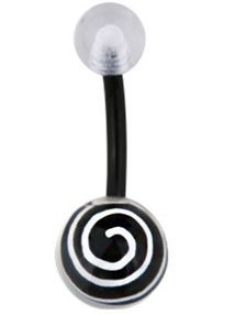 Hypnotize Me Navlepiercing - Sort/Hvid