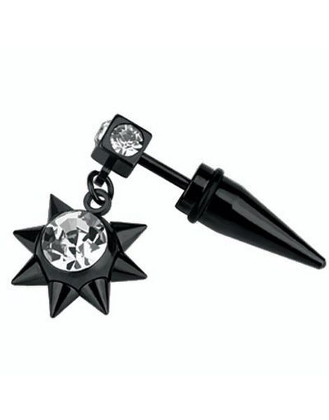 Hanging Diamond Star - Sort Fake Piercing