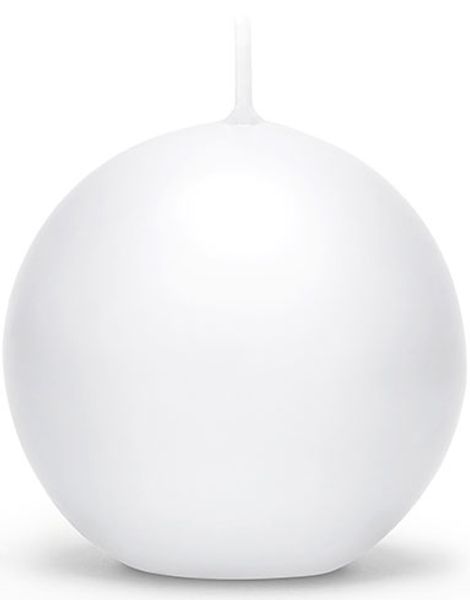 6 stk Hvide Kugleformet Stearinlys 8 cm