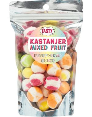 Tasty Kastanjer Mixed Fruits - Frysetørret Slik med Fruktsmage 200 Gram