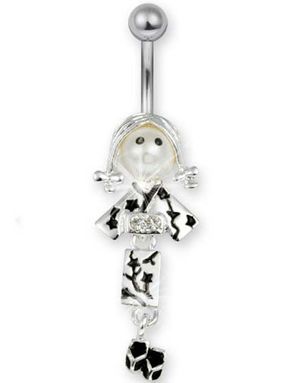Geisha Girl Navlepiercing - Sort