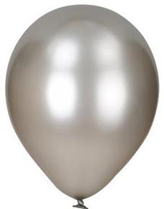 100 stk 23 cm MEGAPACK - Sølvfarvede Metalic Balloner