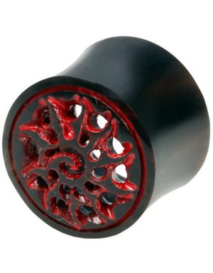 Carved Red Horn Tribal - Organisk Piercing Tunnel