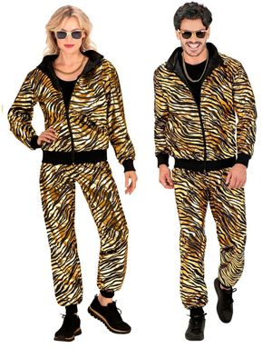 80-talls Grilldress med Skinnende Gullfarget Tigermotiv til Voksen