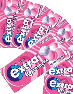16 stk Extra Refreshers Bubblemint - Tyggegummi med Bubblegum og Mintsmaag - Hel Æske 250 gram (Sukkerfri)