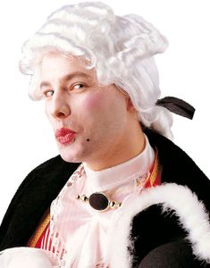 Barokkens Casanova - Hvid Paryk med Hestehale