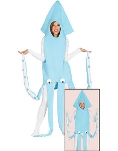 Lyseblåt Blæksprutkostume Unisex