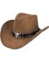 Brun Cowboyhat med Snor og Emblem