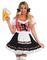 Sort og Rød Oktoberfestkostume til Kvinder