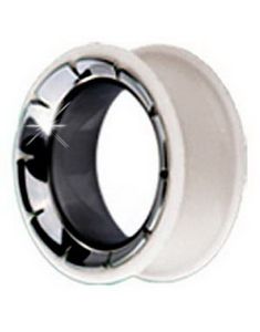 Piercing Tunnel i Silikone med Kirurgisk Stål 316L - Hvid