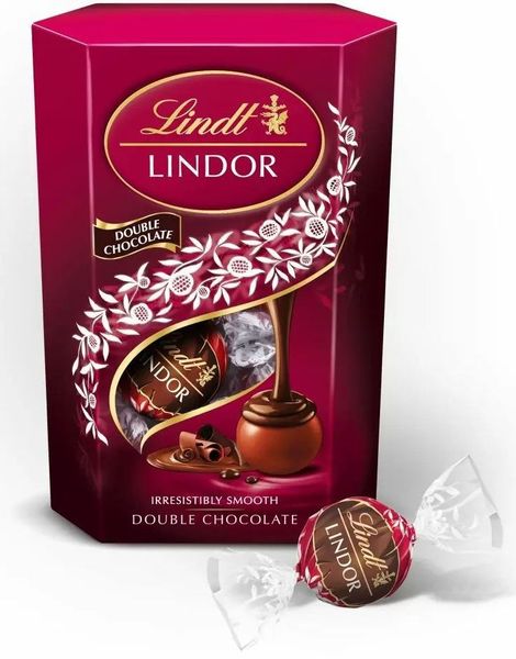 Lindt Lindor Dobbeltchokolade - Mørke og lyse Dobbeltchokoladetrøfler med Fyld 200 gram