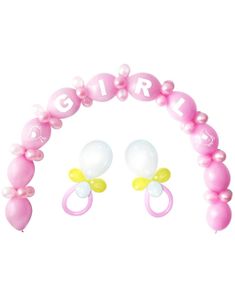 Girl - Lys Pink Ballon Buesæt
