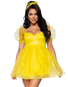 Frosted Organza Babydoll - Gul Kostymekjole til Dame