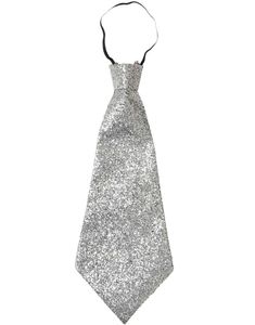 Glitrende Sølvfarvet Lurex Slips