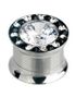 Piercing Plug med Diamant & Små Sorte & Hvide Sten