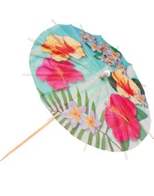 6 stk. Cocktail Paraplyer 18 cm - Hawaii Paradis