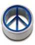 Piercing Plug med Blåt Peace-Tegn