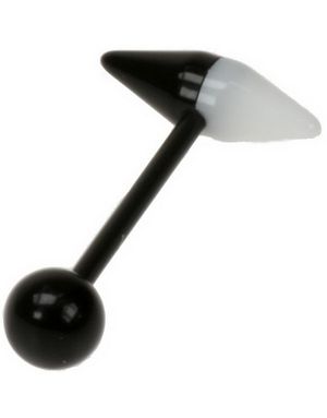 Spike Pil - Sort og Hvid Tungepiercing