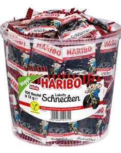 100 stk Haribo Rotella Minis Lakrisruller 1,3 kg