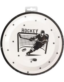 8 stk Hockey Papptallerkener 23 cm