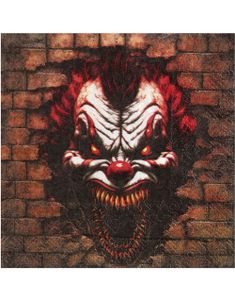20 stk Killer Clown Servietter 33x33 cm