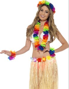 Regnbuefarvet Hawaii-Sæt 4 Dele