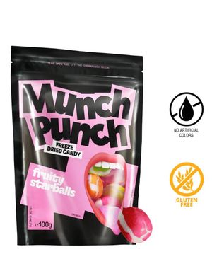 Munch Punch Fruity Starballs - Pose Med Frysetørret Godteri 100 Gram
