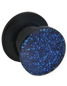 Glitter Away Blue - Sort Piercing Plug