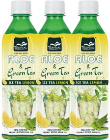 20 stk Tropical Aloe & Grønn Te 'Ice Tea Lemon' Leskedrikk 500 ml - Hel Eske